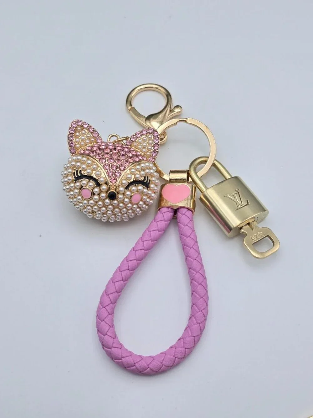 Authentic Louis Vuitton Gold Lock 🔒 Unbranded Fox Head Keychain Bag Charm LV